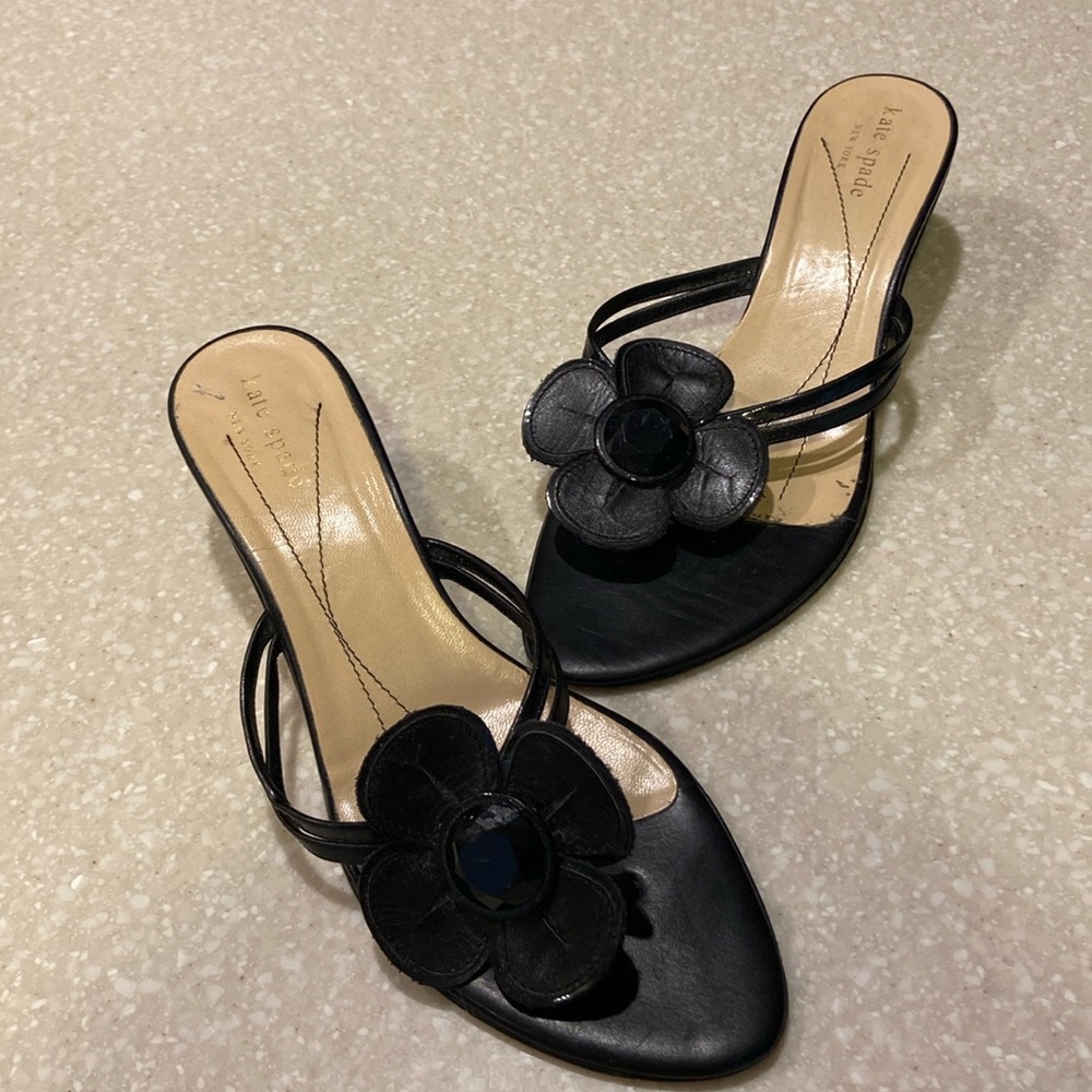 Kate Spade , shiny round ball kitten heel
